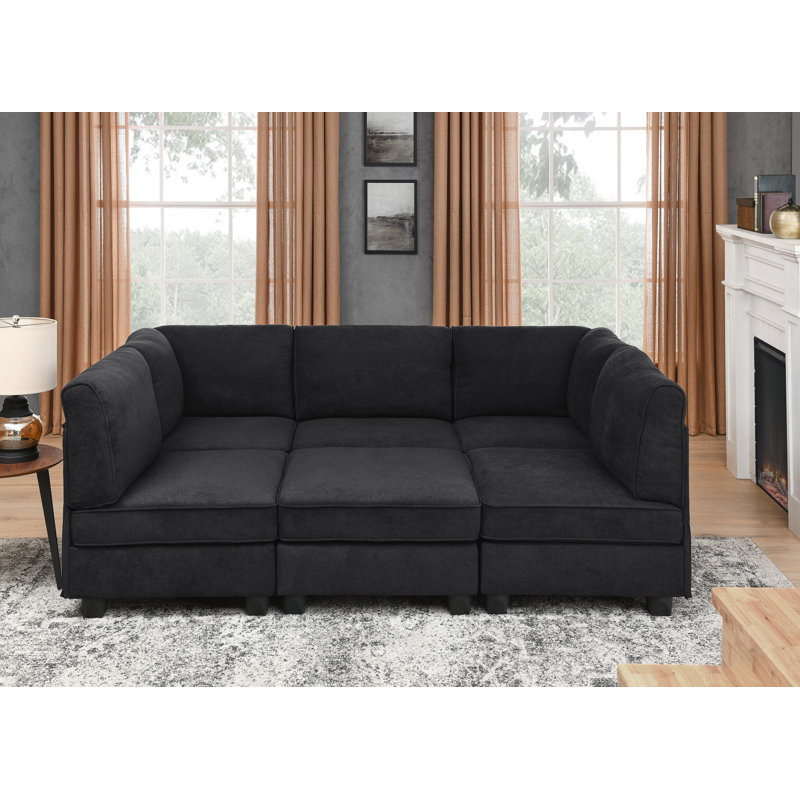 Mercury Row® Roeder 6 Piece Upholstered Sectional & Reviews Wayfair